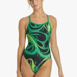 SPORTI XS Adult Swimsuit Green & Black